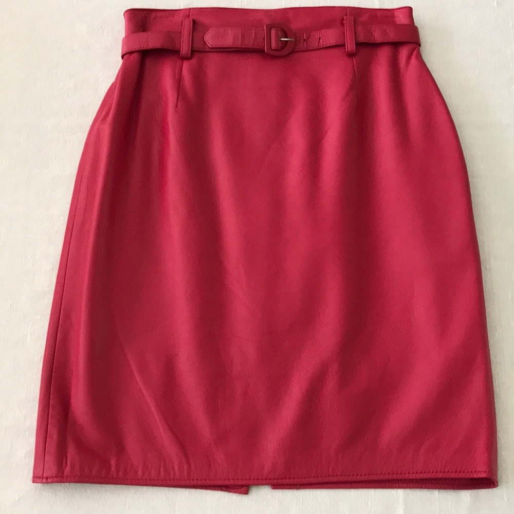 Renaissance Vintage Pink Leather Skirt